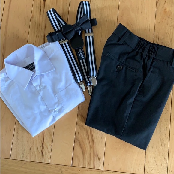4-piece Boys Pants/Suspenders set - Picture 2 of 6